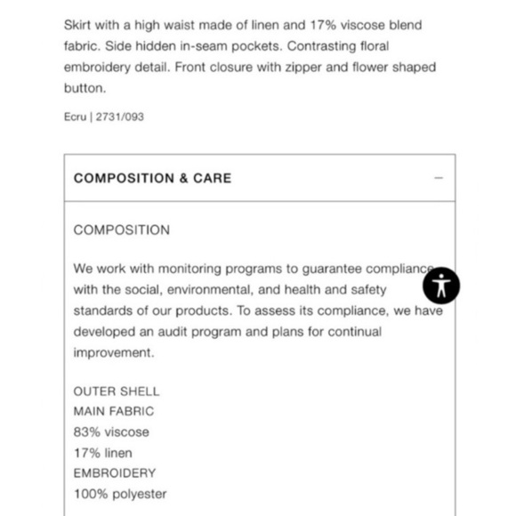 NWOT TIKTOK VIRAL ZARA EMBROIDERED LINEN BLEND ECRU SKIRT & TOP SET - SIZE S - Picture 10 of 16